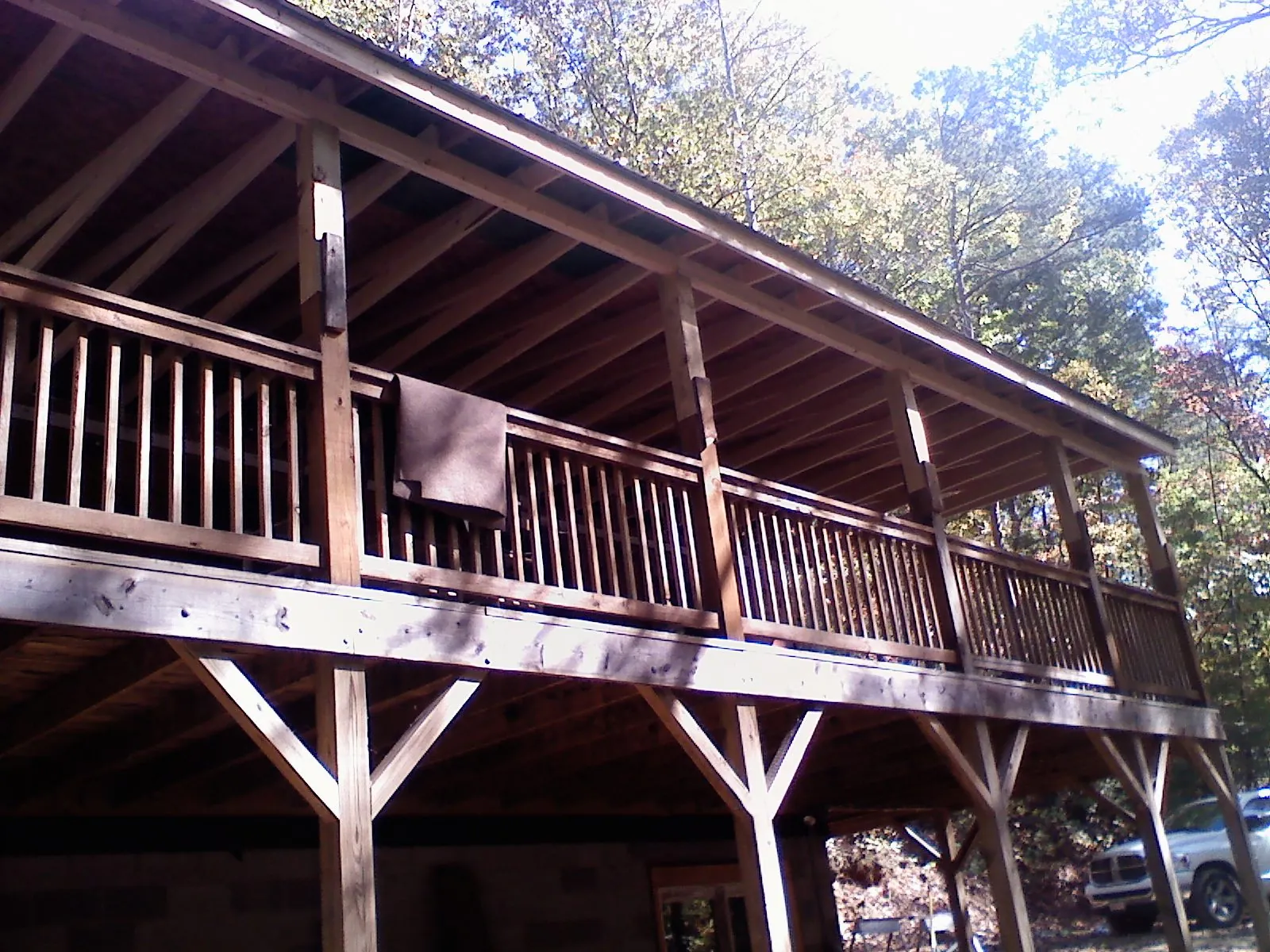 Timber framing under a new elevated porch and deck — Roof Leak Repair in Virginia City by Roofing Brothers